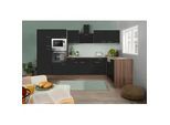 Eckküche Oliver mit Geräten ca. 340x172 cm Schwarz
