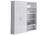 Aktenschrank Office Edition Sw Set 1 hoch Grau/Weiß