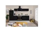 Küchenzeile mit Geräte Schwarz Hochglanz/Weiß B: ca. 270 cm