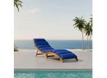 Gartenliege Bora Dunkelblau Akazie/Outdoorstoff