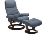 Relaxsessel STRESSLESS "View", blau (sparrow blau paloma), B:78cm H:105cm T:78cm, Leder BATICK: BATICK ist ein leicht korrigiertes, durchgefärbtes und genarbtes Möbelleder, bei dem die meisten Unebenheiten und Spuren in der Regel entfernt wurden.;Leder PALOMA: PALOMA ist ein durchgefärbtes Semianilin-Möbelleder mit natürlicher Narbung.;ROHLEDER Stoff Q2 FARON: Ein fester zuverlässiger Bouclé mit e