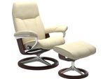 Relaxsessel STRESSLESS "Consul", beige (vanilla paloma), B:78cm H:97cm T:70cm, Leder BATICK: BATICK ist ein leicht korrigiertes, durchgefärbtes und genarbtes Möbelleder, bei dem die meisten Unebenheiten und Spuren in der Regel entfernt wurden.;Leder PALOMA: PALOMA ist ein durchgefärbtes Semianilin-Möbelleder mit natürlicher Narbung.;ROHLEDER Stoff Q2 FARON: Ein fester zuverlässiger Bouclé mit eine