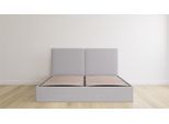 Emma Premium Stauraumbett 160x200 V2 | hellgrau | klassisches Kopfteil