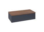 Villeroy und Boch Antao Waschtisch-Unterschrank L40002HG mit Beleuchtung, 1 Auszug, 1000 x 268 x 500 mm, Front ohne Struktur, Midnight Blue Matt Lacquer / Warm Walnut