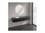 Villeroy und Boch Antao Sideboard L42000PD mit Beleuchtung, 2 Auszüge, 1600 x 268 x 500 mm, Front ohne Struktur, Black Matt Lacquer / Black Matt Lacquer