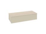 Villeroy und Boch Antao Sideboard L41003HJ mit Beleuchtung, 1 Auszug, 1200 x 268 x 500 mm, Front ohne Struktur, Silk Grey Matt Lacquer / Botticino