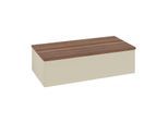 Villeroy und Boch Antao Waschtisch-Unterschrank L40002HJ mit Beleuchtung, 1 Auszug, 1000 x 268 x 500 mm, Front ohne Struktur, Silk Grey Matt Lacquer / Warm Walnut