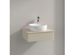 Villeroy und Boch Antao Waschtisch-Unterschrank K07053HJ 60x19x50cm, Hahnloch, Waschbeckenplattenfarbe botticino, silk grey matt lacquer