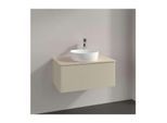Villeroy und Boch Antao Waschtisch-Unterschrank K30053HJ 80x36x50cm, Hahnloch, Waschbeckenplattenfarbe botticino, silk grey matt lacquer