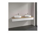 Villeroy und Boch Antao Waschtisch-Unterschrank L17151MT mit Beleuchtung, 2 Auszüge, 1600 x 190 x 500 mm, Front mit Struktur, White Matt Lacquer / Honey Oak