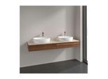 Villeroy und Boch Antao Waschtisch-Unterschrank L17153HM mit Beleuchtung, 2 Auszüge, 1600 x 190 x 500 mm, Front mit Struktur, Warm Walnut / Botticino