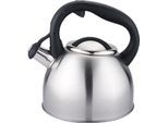 Wasserkessel CS KOCH-SYSTEME "BONN, 2,5 l, Edelstahl rostfrei", silberfarben, B:19cm H:22cm L:22,5cm Ø:19cm, Töpfe, Mit Pfeiffunktion – signalisiert zuverlässig, wenn das Wasser kocht