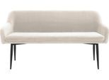 Sitzbank SALESFEVER "Komfortable Sitzbank", weiß (creme, schwarz, schwarz), B:160cm H:85cm T:61cm, Metall, Polyester, Sitzbänke, Sitzbank, mit Armlehnen und Rückensteppung