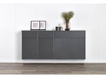 Sideboard HAMMEL FURNITURE "Mistral, Hochwertig Schrank, hängend/stehend montierbar", grau (graphit), B:177cm H:80cm T:42cm, Sideboards, Sideboard, mit Türen und Schubladen, B: 177 cm, anpassungsbar Designmöbel