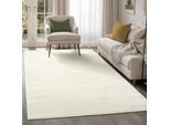 Teppich SANAT "Hera 3401", weiß, B:80cm H:11mm L:150cm, Kunstfaser, Teppiche, Teppich, Kurzflor, modern, Wohnzimmer, Schlafzimmer, fussbodenheizungsgeeignet