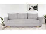 3-Sitzer HOME AFFAIRE "MAGHERA 230 cm - OTTO. Verlässliche Qualität.", grau (hellgrau), B:230cm H:79cm T:92,5cm, 100% Polyester, Sofas, Schlafsofa, Bettkasten, pflegeleicht