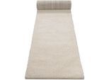 Hochflor-Teppich WECON HOME "STUDIO zero", beige, B:80cm H:35mm L:400cm, Polypropylen (PP), Teppiche, weicher und kuscheliger Flor, Wohnzimmer, Schlafzimmer, im Berber-Stil