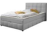 Boxbett HOME AFFAIRE "Niemes inkl. Bettkasten und Topper, auch in Überlänge erhältlich", hellgrau, B:152cm L:230cm, Komplettbetten, Boxbett mit Bettkasten, inkl. Topper