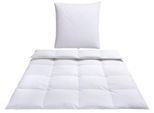 Daunenbettdecke + Federkissen OTTO PRODUCTS "Jannika", weiß, B/L: 155cm x 220cm Anzahl Teile 1, B/L: 80cm x 80cm Anzahl Teile 1, Bezug: Baumwolle Füllung: Entendaune/-feder, warm, Bezug: 100% Baumwolle. Füllung: 80% Daunen, 20% Entenfeder, Bettwaren-Sets, plastikfreie Verpackung
