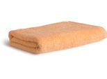 Badetuch MÖVE "Superwuschel", orange (peach fuzz), B:100cm L:160cm, Walkfrottee, Baumwolle, Handtücher, Badetuch, Badetuch mit Bordüre, 100% Premium Cotton Baumwolle, einfarbig, weich