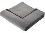 Wohndecke BIEDERLACK "Cotton Home", grau, B:150cm L:220cm, Baumwolle, Polyacryl, Wohndecken, Wohndecke, im Uni Design, Kuscheldecke