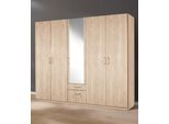 Kleiderschrank PRIESS "Bilbao", braun (struktureichefarben hell), B:230cm H:193cm T:54cm, Holzwerkstoff, Schränke, Kleiderschrank, Türanschlag links oder rechts