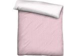 Wendebettbezug BIBERNA "Mix & Match in Größe 135x200 oder 155x220 cm", rosa (rosa, muster), B:155cm L:200cm, Mako-Satin, Obermaterial: 100% Baumwolle, Bettbezüge, Bettbezug aus Baumwolle, gemusterte Bettwäsche mit Wendeoptik
