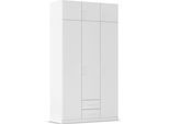 Kleiderschrank RAUCH "Schrank Garderobe Wäscheschrank GAMMA in 4 Breiten 91-226 cm", weiß (alpinweiß, griffe weiß), B:136cm H:248cm T:54cm, Holzwerkstoff, Schränke, Kleiderschrank, mit Schubladen und Schrankaufsatz, schlichtes Design MADE IN GERMANY