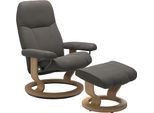 Relaxsessel STRESSLESS "Consul", grau (metal grau paloma), B:72cm H:94cm T:70cm, Leder BATICK: BATICK ist ein leicht korrigiertes, durchgefärbtes und genarbtes Möbelleder, bei dem die meisten Unebenheiten und Spuren in der Regel entfernt wurden.;Leder PALOMA: PALOMA ist ein durchgefärbtes Semianilin-Möbelleder mit natürlicher Narbung.;ROHLEDER Stoff Q2 FARON: Ein fester zuverlässiger Bouclé mit ei