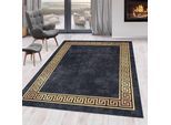 Teppich AYYILDIZ TEPPICHE "FIESTA 4305", schwarz, B:160cm H:6mm L:230cm, Polyester, Teppiche, Teppich, Pflegeleicht / Moderner Vintage Orient Look
