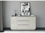 Sideboard "Reno", kaschmir matt lack, glas kaschmir glanz, B:182cm H:102cm T:42cm, Glas, Holzwerkstoff, SET ONE BY MUSTERRING, Sideboards, Sideboard, Mit Sockel in diversen Farben, 102 cm Höhe & Farbauswahl