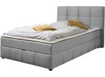 Boxbett HOME AFFAIRE "Niemes inkl. Bettkasten und Topper, auch in Überlänge erhältlich", hellgrau, B:132cm L:210cm, Komplettbetten, Boxbett mit Bettkasten, inkl. Topper