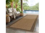 Outdoorteppich AYYILDIZ TEPPICHE "TIMBER 1402", beige, B:80cm H:5mm L:250cm, Polypropylen, Teppiche, Outdoorteppich, Läufer, In und Outdoor, Jute Sisal Optik, Wohnzimmer, Aussenbereich