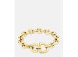 Armband LIEBESKIND BERLIN "Schmuck Geschenk Edelstahl Armkette The D-Link Statement", gold (gelbgoldfarben), Armbänder, Damen, 22cm, Edelstahl, Armband