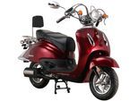 Motorroller ALPHA MOTORS "Retro Firenze", rot (weinrot, schwarz), Motorroller, 25 km/h, im Retro-Look, B:85cm H:108,5cm L:189cm, Topseller