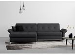 Ecksofa HOME AFFAIRE "Maredo L-Form", grau (anthrazit), B:284cm H:89cm T:179cm, 100% Polyester, Sofas, Ecksofa, Federkern, wahlweise auch mit Kopfteil- und Armlehnverstellung