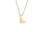 Kette mit Anhänger ELLI "Buchstabe L Initialen 925 Sterling Silber", gold, Halsketten, Damen, 45, ohne Stein, Silber 925 (Sterlingsilber), L: 45