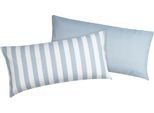 Kissenbezug OTTO HOME "Greta", blau (jeansblau), B:80cm L:40cm, Renforcé, Obermaterial: 100% Baumwolle, Kissenbezüge, Kissenbezug, Kissenhülle mit Wendeoptik, OEKO-TEX und Made in Green zertifiziert