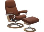 Relaxsessel STRESSLESS "Consul", braun (copper paloma), B:78cm H:97cm T:70cm, Leder BATICK: BATICK ist ein leicht korrigiertes, durchgefärbtes und genarbtes Möbelleder, bei dem die meisten Unebenheiten und Spuren in der Regel entfernt wurden.;Leder PALOMA: PALOMA ist ein durchgefärbtes Semianilin-Möbelleder mit natürlicher Narbung.;ROHLEDER Stoff Q2 FARON: Ein fester zuverlässiger Bouclé mit einem