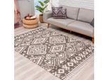 Hochflor-Teppich CARPET CITY "Pulpy 541" Gr. 34, grau, B:80cm H:30mm L:300cm, Kunstfaser, Teppiche, Fransenteppich, besonders weich, mit Fransen, Ethno Look