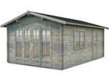 Gartenhaus PALMAKO "Irene", grau, Fußboden im Gartenhaus, ohne Dacheindeckung, Massivholz, Gartenhäuser, Gartenhaus, 19 qm