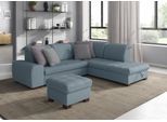 Ecksofa SIT & MORE "Luxor L-Form", blau (hellblau), B:259cm H:82cm T:224cm, Luxus-Microfaser ALTARA NUBUCK (100% Polyester);Soft clean (98% Polyester, 2% Polyamid);Struktur fein (100% Polyester), Sofas, Ecksofa, wahlweise mit Bettfunktion, Stauraum und Kopfteilverstellung
