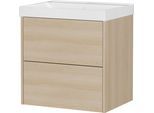 Waschtisch GERMANIA "Bisbee", lindberg, eiche, nachbildung, lindberg, eiche, nachbildung, B:60cm H:58cm T:45cm, Holzwerkstoff, Waschtische, Waschtisch, Waschtisch-Unterschrank