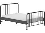 Metallbett VIPACK "Bronxx, standfest gebaut, gradlinige Optik in zeitlosem Design", schwarz (schwarz matt, schwarz matt, schwarz matt), B:146,5cm H:110cm L:207cm, Betten, inkl. Lattenrost, Mittelsteg und Fußstütze unter der Liegefläche