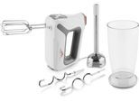ETA Handmixer "LENTO Set ETA105190000", grau (weiß, grau), B:34,5cm H:24cm T:13cm, Mixer, DC Motor, 4 Geschwindigkeiten, leiser Betrieb, praktisches Zubehör