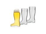 Bierglas STÖLZLE "Biergläser Stiefel 250 ml 3er Set transparent", bunt (transparent), Glas, Trinkgefäße