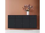 Sideboard HAMMEL FURNITURE "Mistral, Hochwertig Schrank, hängend/stehend montierbar", schwarz (schwarz gebeizt), B:177cm H:80cm T:42cm, Sideboards, Sideboard, mit Türen und Schubladen, B: 177 cm, anpassungsbar Designmöbel