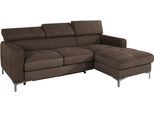 Ecksofa COTTA "Sammy L-Form", braun (espresso), B:226cm H:74cm T:169cm, Struktur (100% Polyester );Chenille (90% Polyester; 10% Polyamid ), Sofas, Ecksofa, mit Kopfteilverstellung, wahlweise mit Bettfunktion & Bettkasten