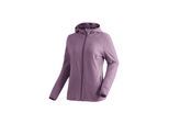 Fleecejacke MAIER SPORTS "Tesila Hood W", Damen, Gr. 38, purpurviolett, 69% Polyester, 24% Viskose, 7% Elasthan, Jacken Fleecejacke, Damen Midlayer, atmungsaktiv schnelltrocknend, Full-Zip, Regular fit