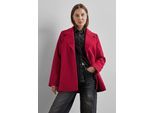 Cabanjacke STREET ONE, Damen, Gr. 40, rot (carpet rot), Stoff, 90% Polyester, 10% Viskose, unifarben, normal hüftbedeckend, V-Ausschnitt, normaler Saum, Jacken, mit Reverskragen